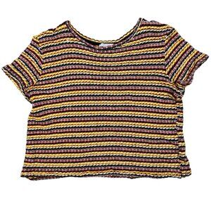 Zara Large Knit Crop Top Stretch Granny Cottage Retro Casual